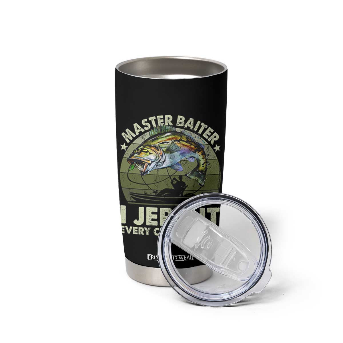Retro Master Baiter Tumbler Cup Funny Bass Fishing Fisher TS10 Print Your Wear