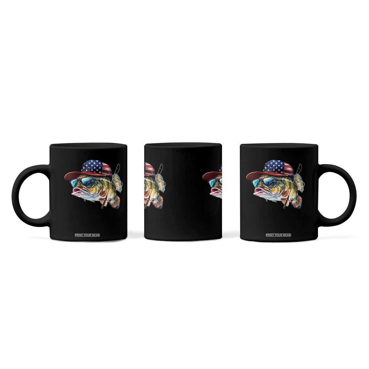Funny Fishing American Flag Coffee Mug Patriotic Fisherman Family Gift TS10 Print Your Wear