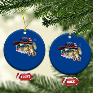 Funny Fishing American Flag Ceramic Ornament Patriotic Fisherman Family Gift TS10 1pc Blue Print Your Wear