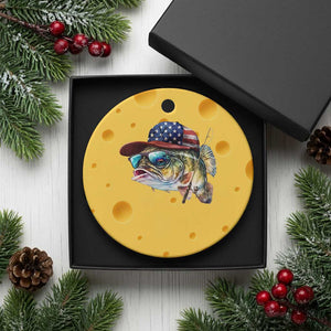 Funny Fishing American Flag Ceramic Ornament Patriotic Fisherman Family Gift TS10 1pc Yellow Cheese Print Your Wear