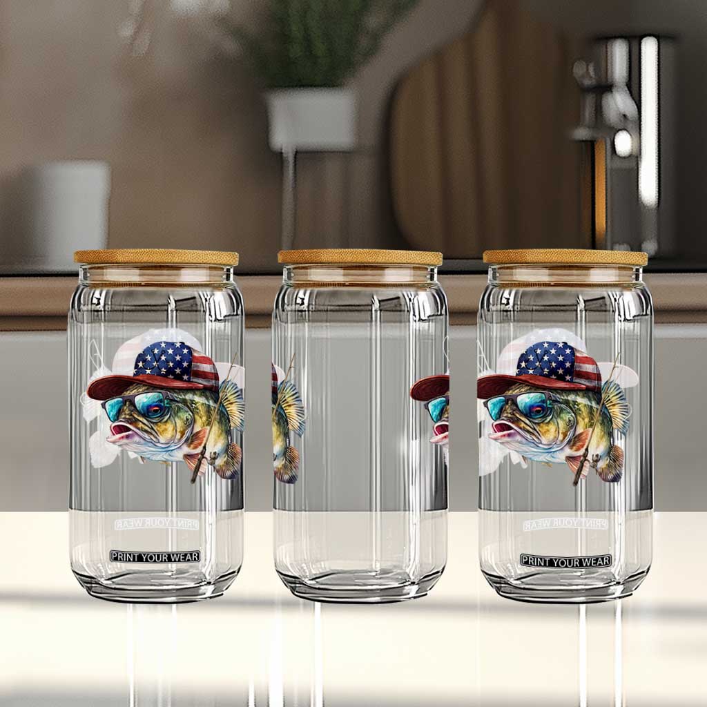 Funny Fishing American Flag Glass Can Patriotic Fisherman Family Gift TS10 Print Your Wear