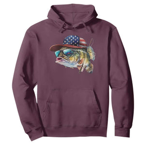 Funny Fishing American Flag Hoodie Patriotic Fisherman Family Gift TS10 Maroon Print Your Wear