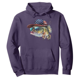 Funny Fishing American Flag Hoodie Patriotic Fisherman Family Gift TS10 Purple Print Your Wear