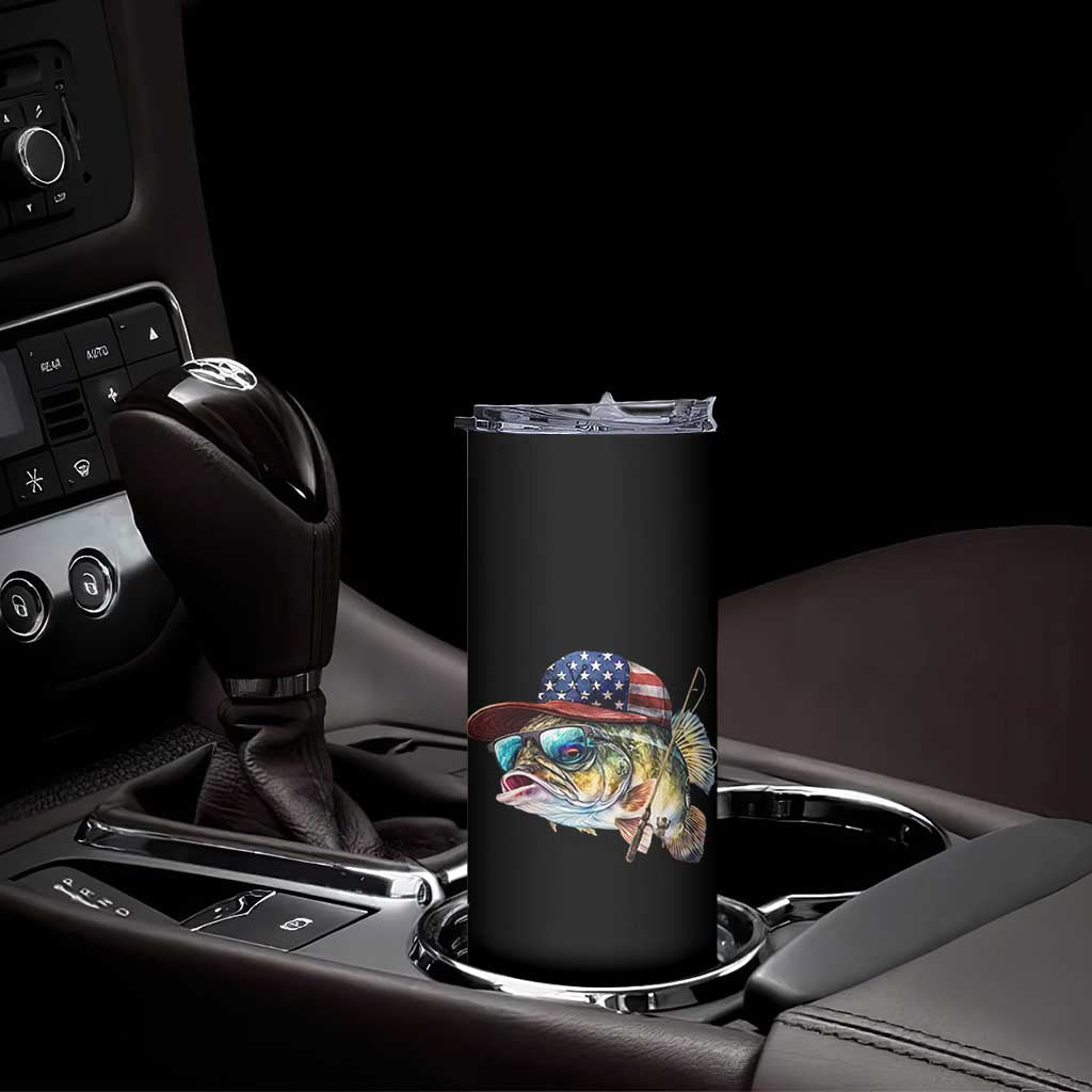 Funny Fishing American Flag Skinny Tumbler Patriotic Fisherman Family Gift TS10 Print Your Wear