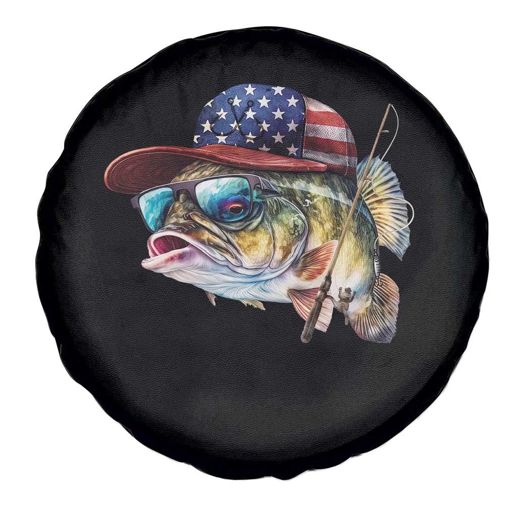 Funny Fishing American Flag Spare Tire Cover Patriotic Fisherman Family Gift TS10 Print Your Wear