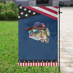 Funny Fishing American Flag Garden Flag Patriotic Fisherman Family Gift TS10 Classic Blue Black Print Your Wear
