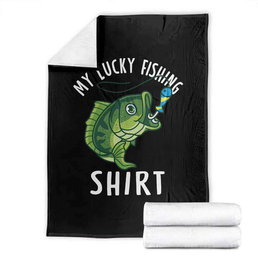 Lucky Fishing Throw Blanket Funny Fisherman Fish Lovers TS10 Black Print Your Wear