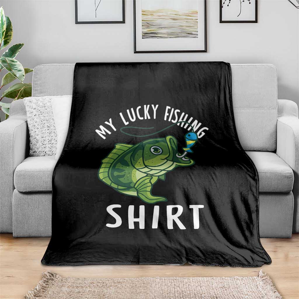 Lucky Fishing Throw Blanket Funny Fisherman Fish Lovers TS10 Print Your Wear