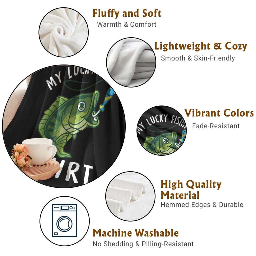 Lucky Fishing Throw Blanket Funny Fisherman Fish Lovers TS10 Print Your Wear