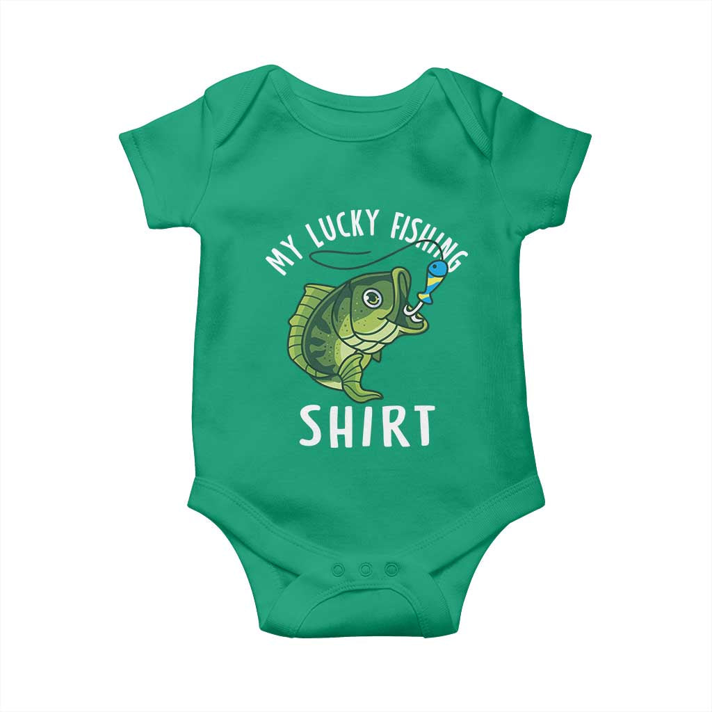 Lucky Fishing Baby Onesie Funny Fisherman Fish Lovers TS10 Irish Green Print Your Wear