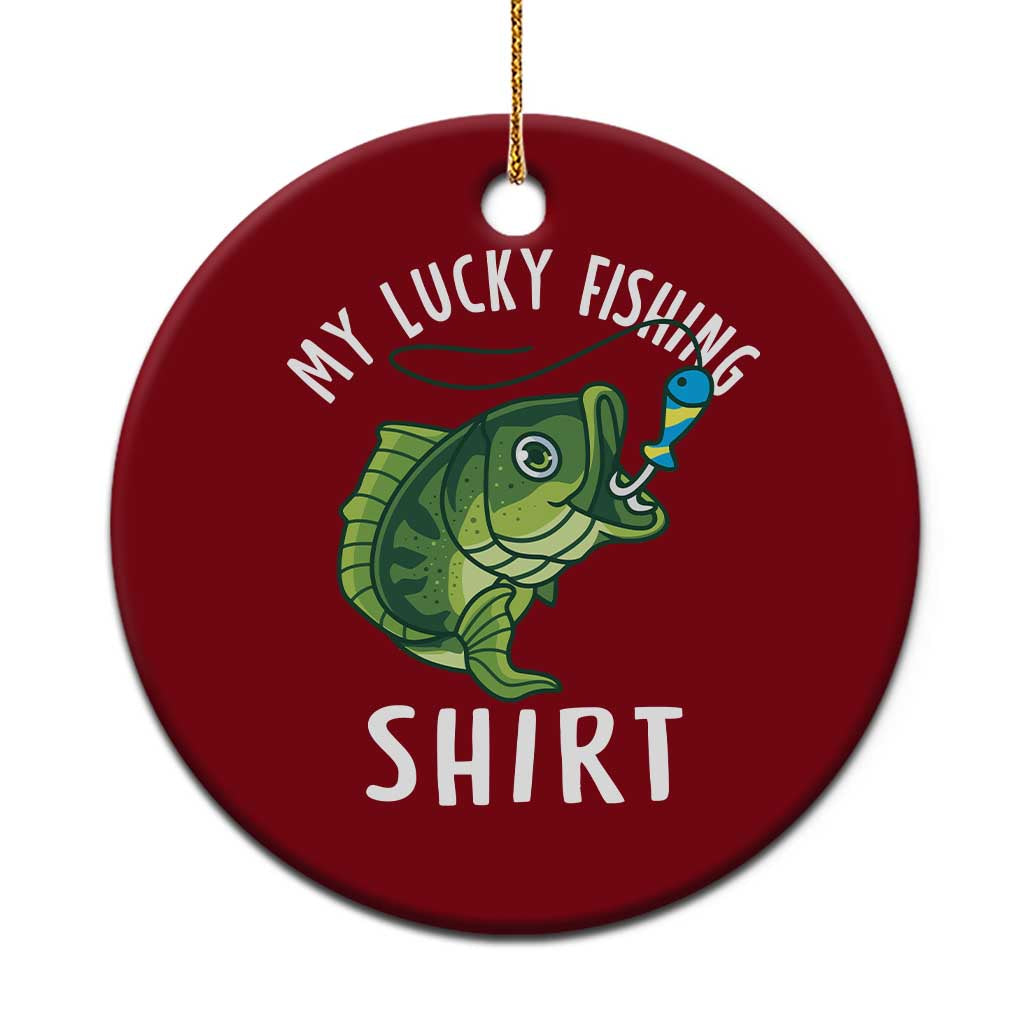 Lucky Fishing Ceramic Ornament Funny Fisherman Fish Lovers TS10 1pc Red Print Your Wear