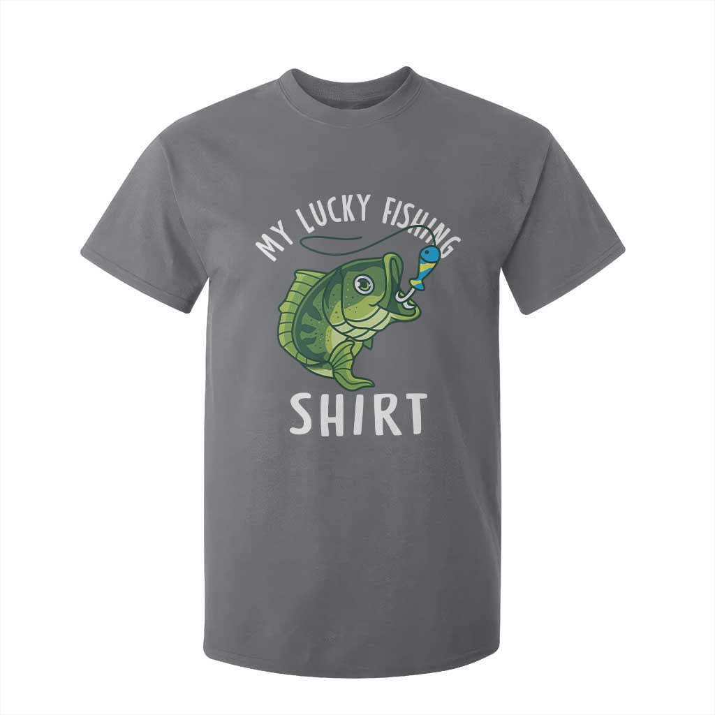 Lucky Fishing T Shirt For Kid Funny Fisherman Fish Lovers TS10 Charcoal Print Your Wear