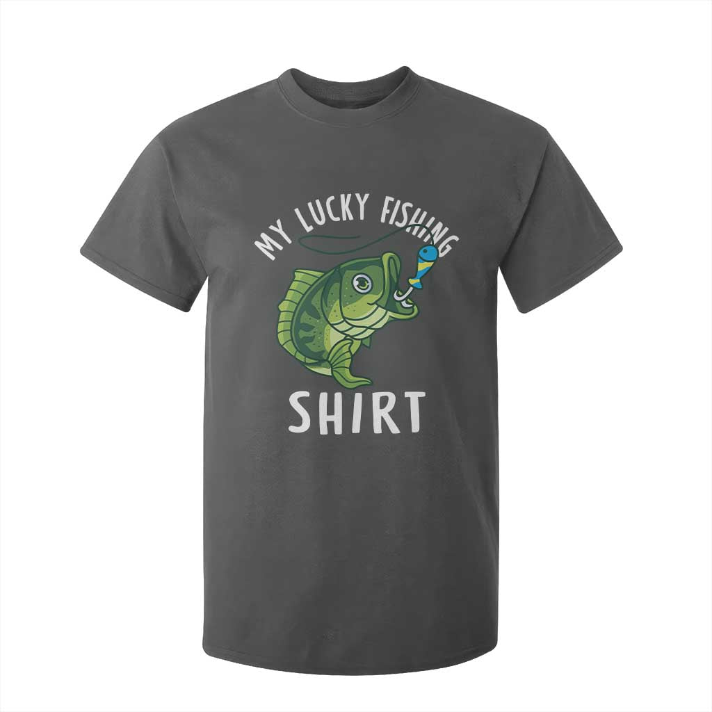 Lucky Fishing T Shirt For Kid Funny Fisherman Fish Lovers TS10 Dark Heather Print Your Wear