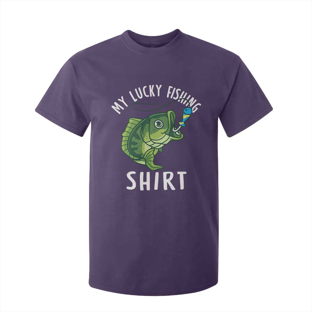 Lucky Fishing T Shirt For Kid Funny Fisherman Fish Lovers TS10 Purple Print Your Wear