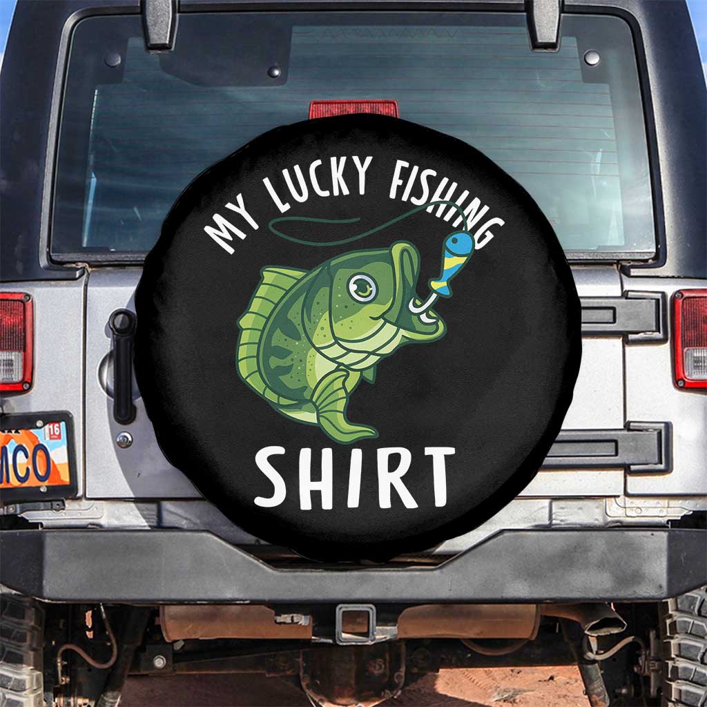 Lucky Fishing Spare Tire Cover Funny Fisherman Fish Lovers TS10 No hole Black Print Your Wear
