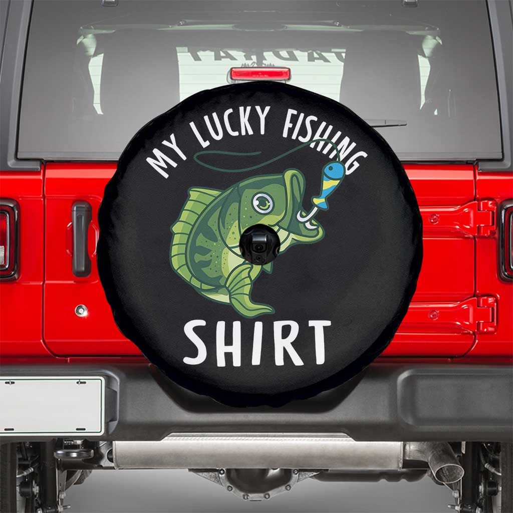 Lucky Fishing Spare Tire Cover Funny Fisherman Fish Lovers TS10 Black Print Your Wear