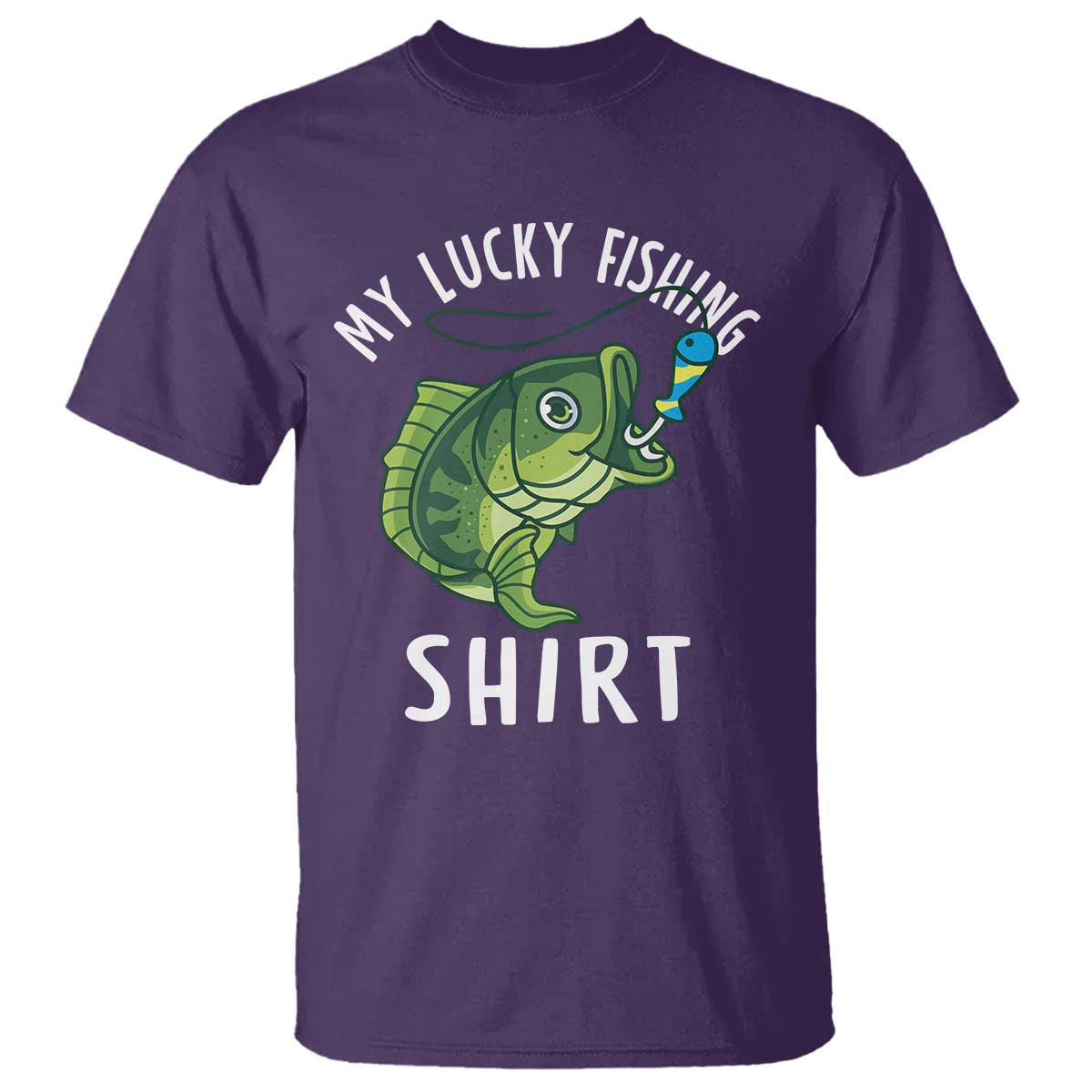 Lucky Fishing T Shirt Funny Fisherman Fish Lovers TS10 Purple Print Your Wear