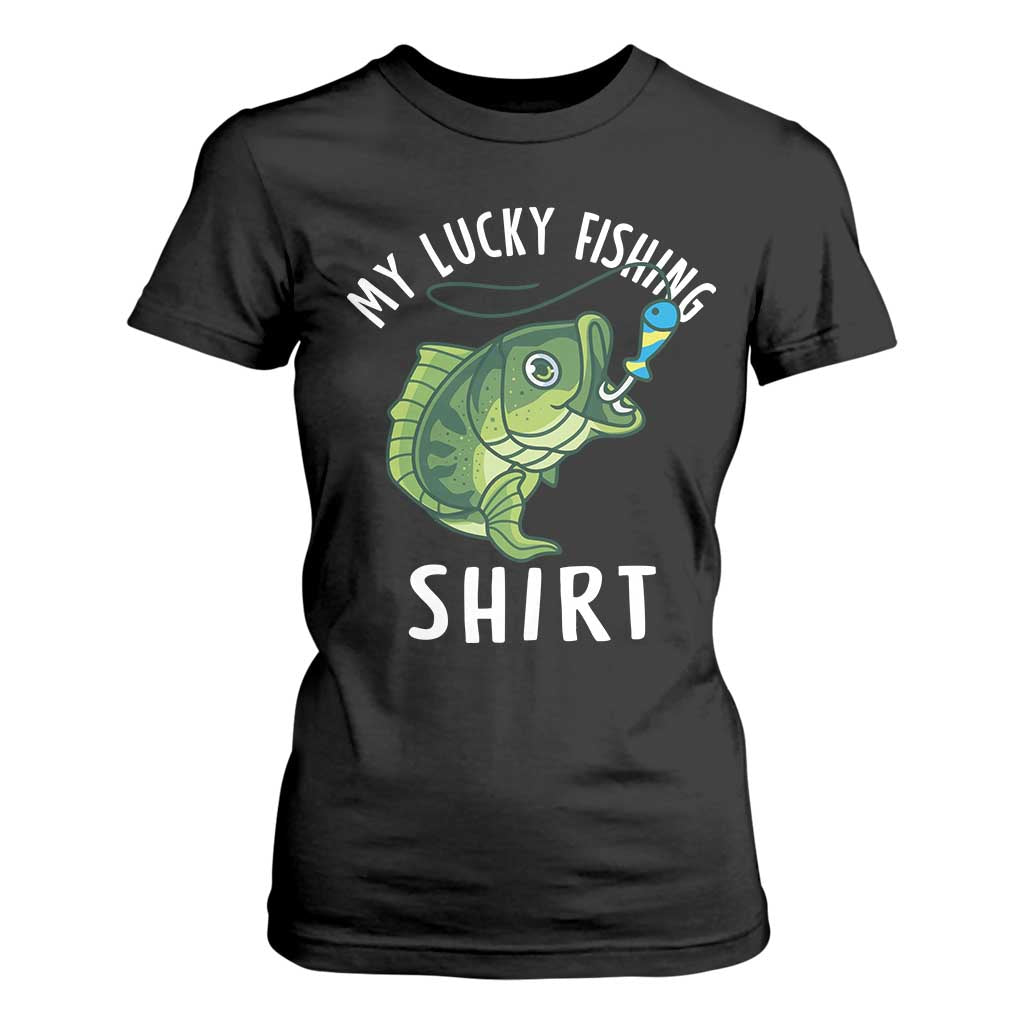 Lucky Fishing T Shirt For Women Funny Fisherman Fish Lovers TS10 Black Print Your Wear