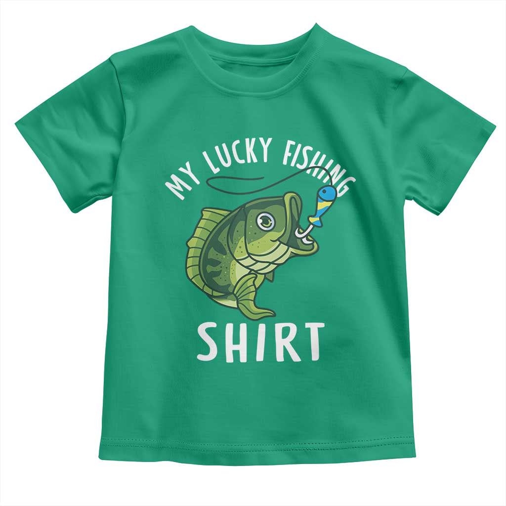 Lucky Fishing Toddler T Shirt Funny Fisherman Fish Lovers TS10 Irish Green Print Your Wear