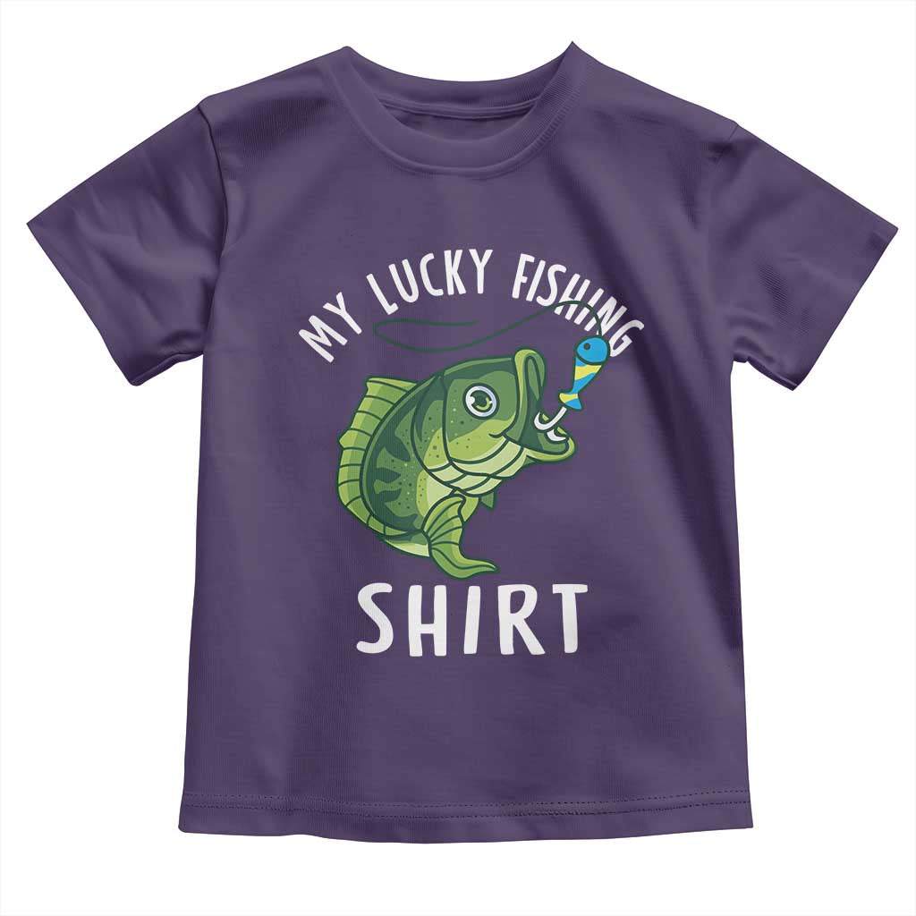 Lucky Fishing Toddler T Shirt Funny Fisherman Fish Lovers TS10 Purple Print Your Wear