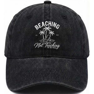 Retired Teacher Washed Cotton Baseball Cap Beaching Not Teaching Retired Gifts For Teachers Retiring TS10 Print Your Wear