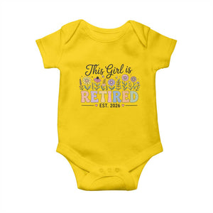 Retirement Gift For Her Baby Onesie This Girl Is Retired 2026 Floral Grandma Mom Teacher Coworker TS10 Daisy Print Your Wear