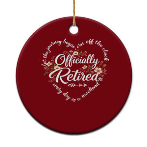 Officially Retired Ceramic Ornament Floral Teacher Retirement Coworker Gift Let The Journey Begin TS10 1pc Red Print Your Wear