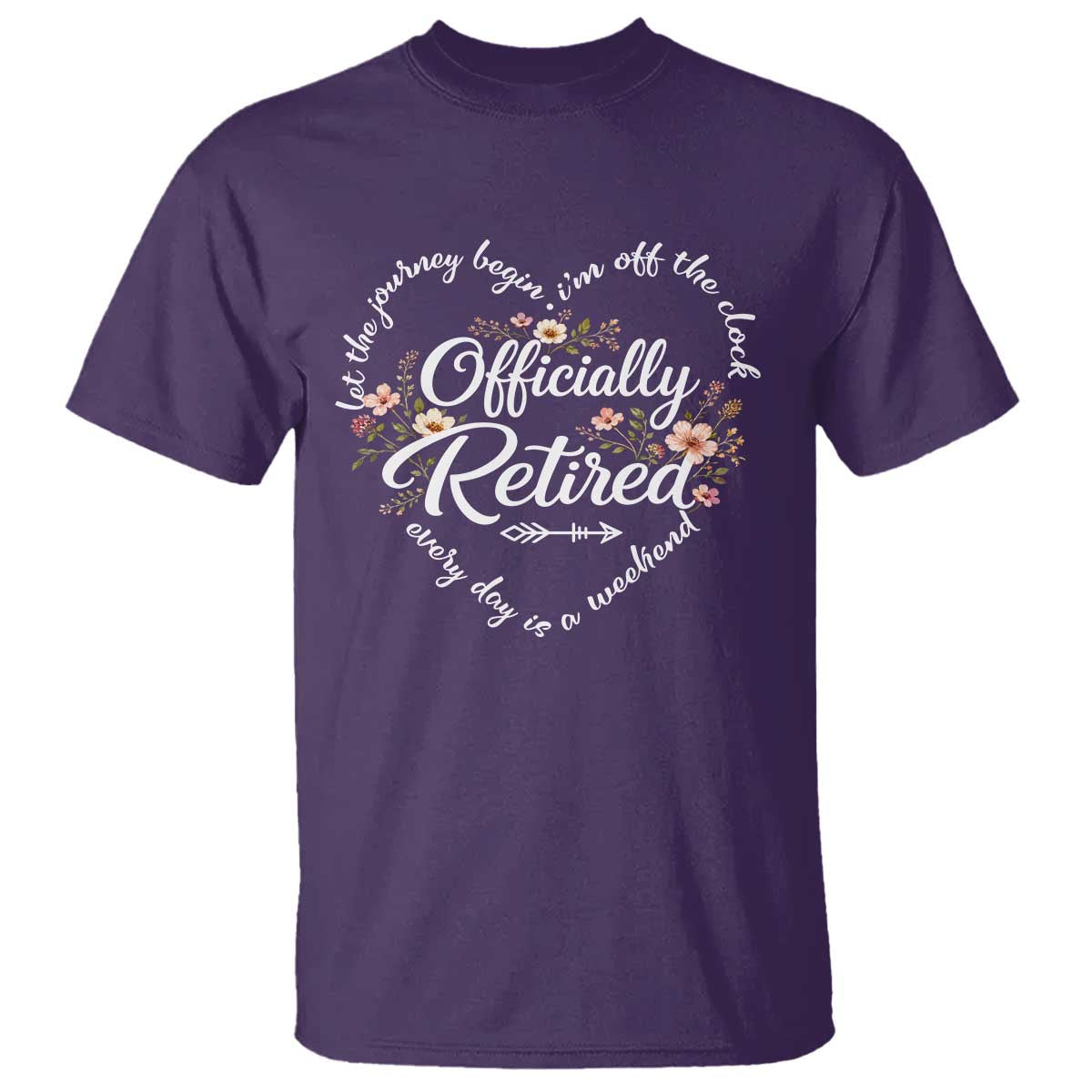 Officially Retired T Shirt Floral Teacher Retirement Coworker Gift Let The Journey Begin TS10 Purple Print Your Wear
