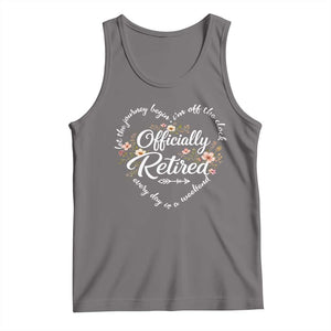 Officially Retired Tank Top Floral Teacher Retirement Coworker Gift Let The Journey Begin TS10 Deep Heather Print Your Wear
