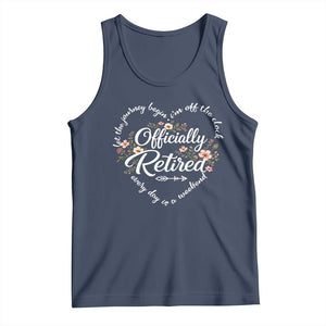 Officially Retired Tank Top Floral Teacher Retirement Coworker Gift Let The Journey Begin TS10 Navy Print Your Wear