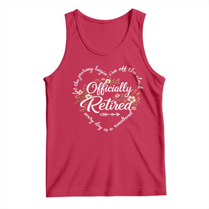 Officially Retired Tank Top Floral Teacher Retirement Coworker Gift Let The Journey Begin TS10 Red Print Your Wear