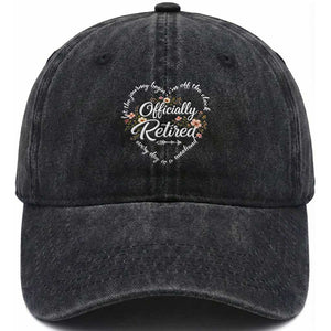 Officially Retired Washed Cotton Baseball Cap Floral Teacher Retirement Coworker Gift Let The Journey Begin TS10 Print Your Wear