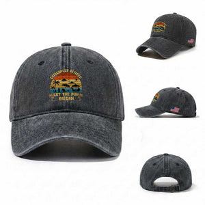 Retirement 2026 Washed Cotton Baseball Cap Officially Retired Let The Fun Begin Retro TS10 Washed Cap Universal Fit Dark Gray Print Your Wear