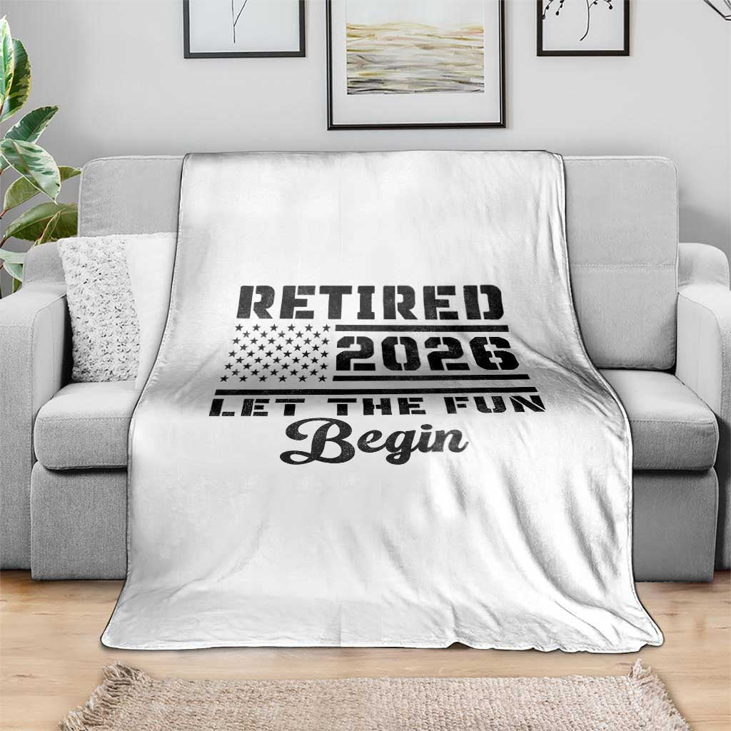 Retirement 2026 Throw Blanket Cool Retired Gift American Flag TS10 Print Your Wear