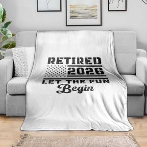 Retirement 2026 Throw Blanket Cool Retired Gift American Flag TS10 Print Your Wear