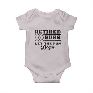 Retirement 2026 Baby Onesie Cool Retired Gift American Flag TS10 Ice Gray Print Your Wear