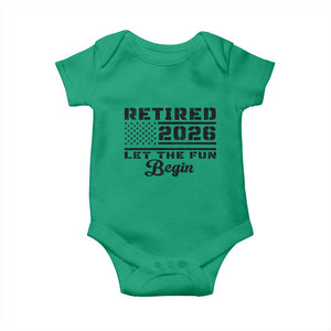 Retirement 2026 Baby Onesie Cool Retired Gift American Flag TS10 Irish Green Print Your Wear