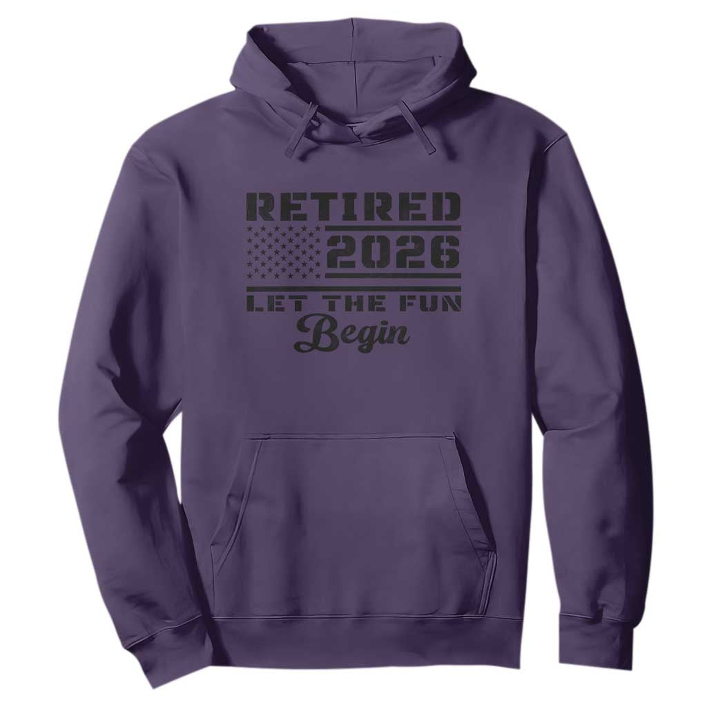 Retirement 2026 Hoodie Cool Retired Gift American Flag TS10 Purple Print Your Wear