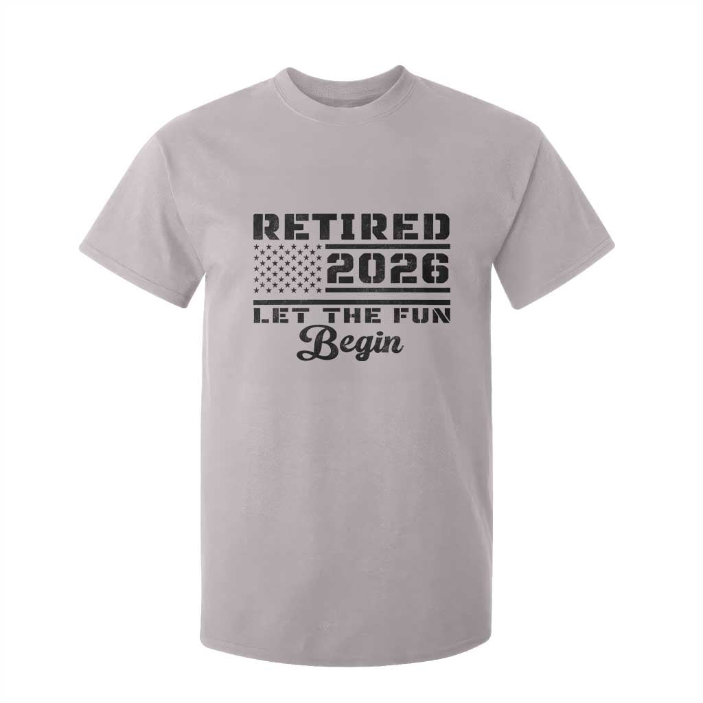 Retirement 2026 T Shirt For Kid Cool Retired Gift American Flag TS10 Ice Gray Print Your Wear
