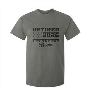 Retirement 2026 T Shirt For Kid Cool Retired Gift American Flag TS10 Military Green Print Your Wear
