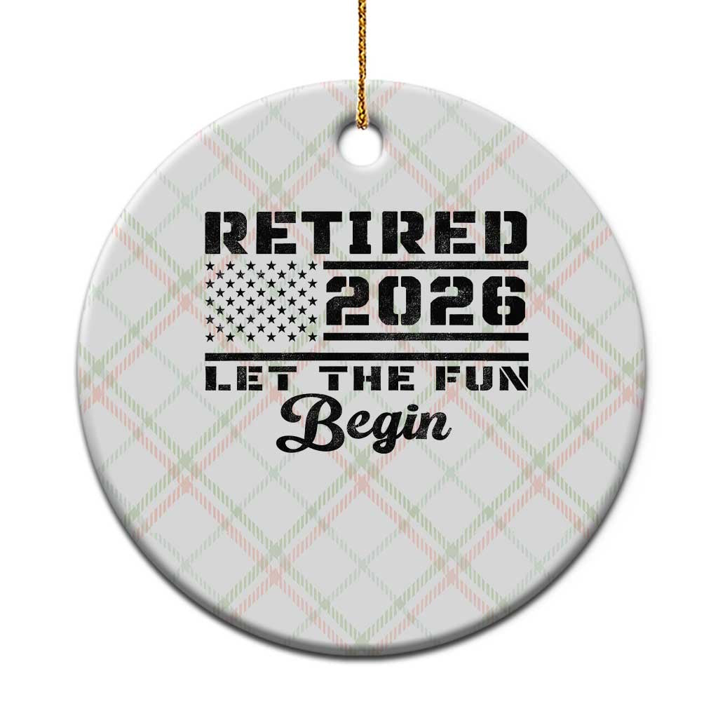 Retirement 2026 Ceramic Ornament Cool Retired Gift American Flag TS10 1pc Christmas Plaid Print Your Wear