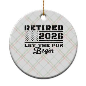 Retirement 2026 Ceramic Ornament Cool Retired Gift American Flag TS10 1pc Christmas Plaid Print Your Wear