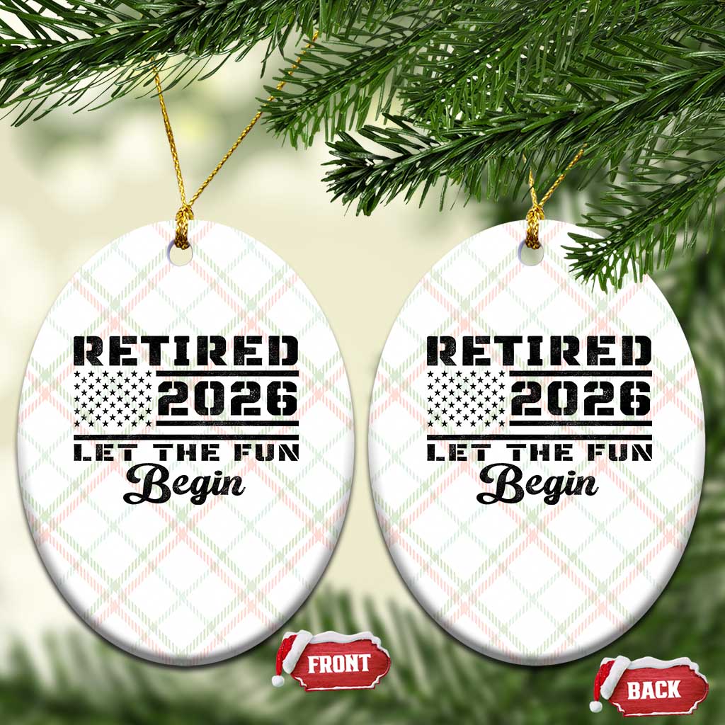Retirement 2026 Ceramic Ornament Cool Retired Gift American Flag TS10 Print Your Wear