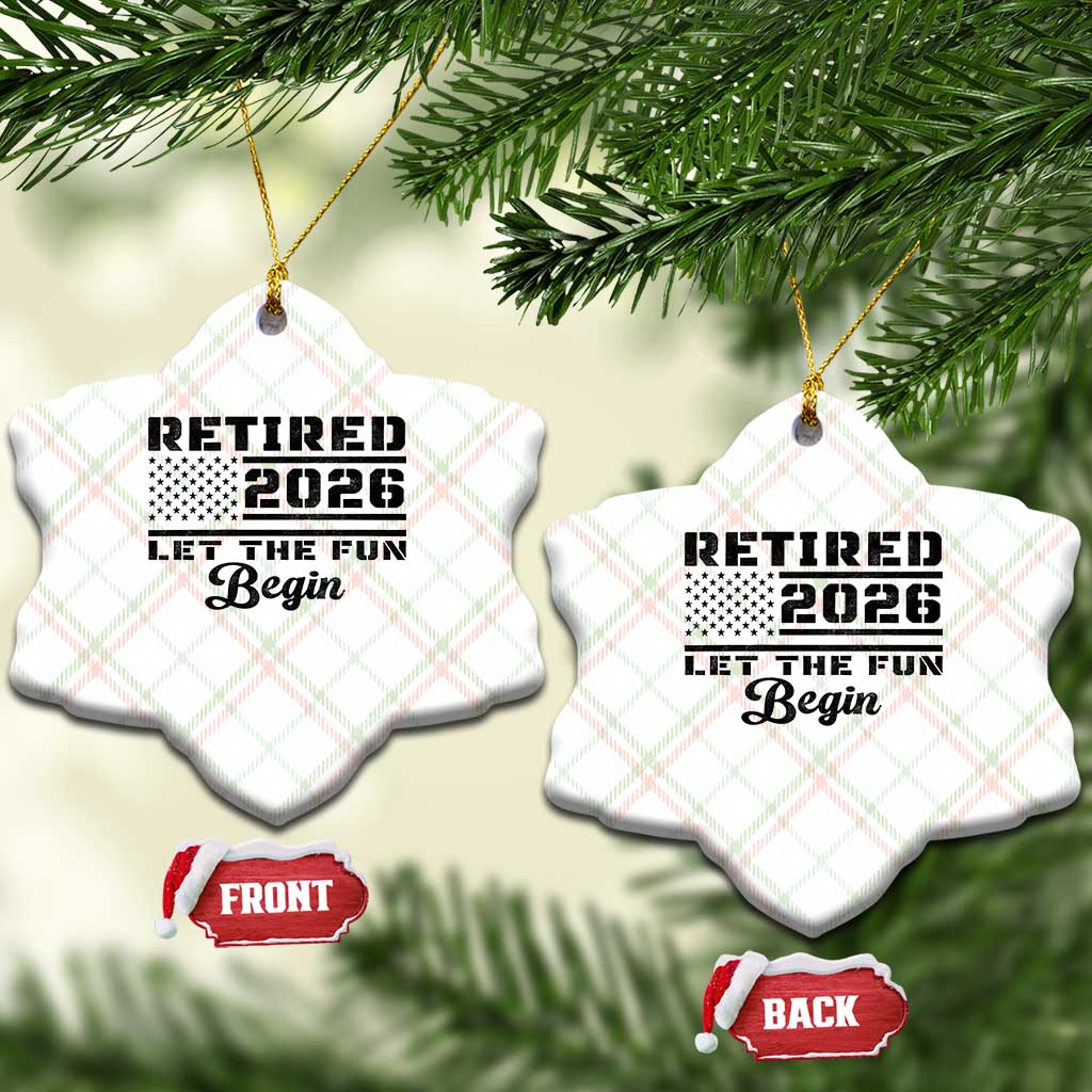 Retirement 2026 Ceramic Ornament Cool Retired Gift American Flag TS10 Print Your Wear