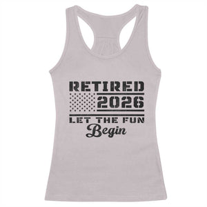 Retirement 2026 Racerback Tank Top Cool Retired Gift American Flag TS10 Ice Gray Print Your Wear