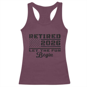 Retirement 2026 Racerback Tank Top Cool Retired Gift American Flag TS10 Maroon Print Your Wear