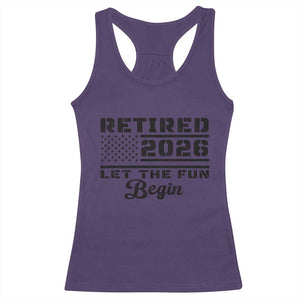 Retirement 2026 Racerback Tank Top Cool Retired Gift American Flag TS10 Purple Print Your Wear