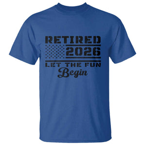Retirement 2026 T Shirt Cool Retired Gift American Flag TS10 Royal Blue Print Your Wear
