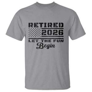 Retirement 2026 T Shirt Cool Retired Gift American Flag TS10 Sport Gray Print Your Wear
