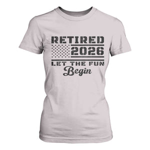 Retirement 2026 T Shirt For Women Cool Retired Gift American Flag TS10 Ice Gray Print Your Wear